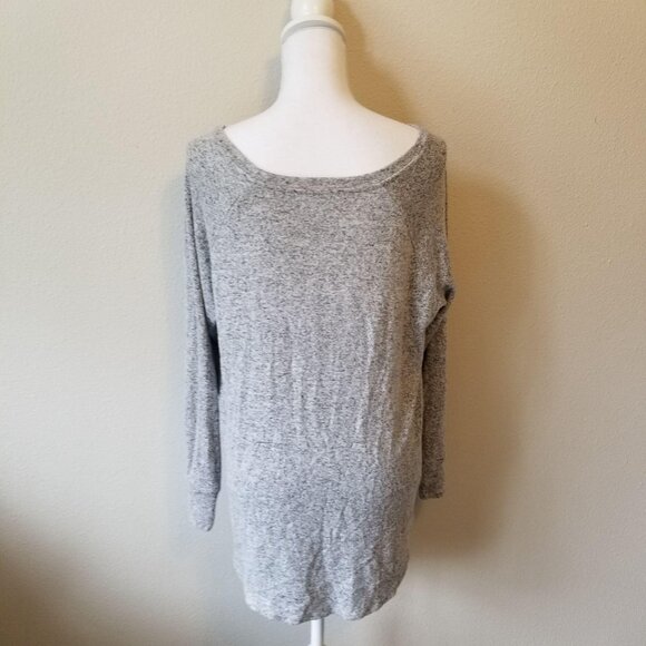 Gibson Womens Heather Gray Knit Top With Side Tie Detail Medium - Picture 4 of 4